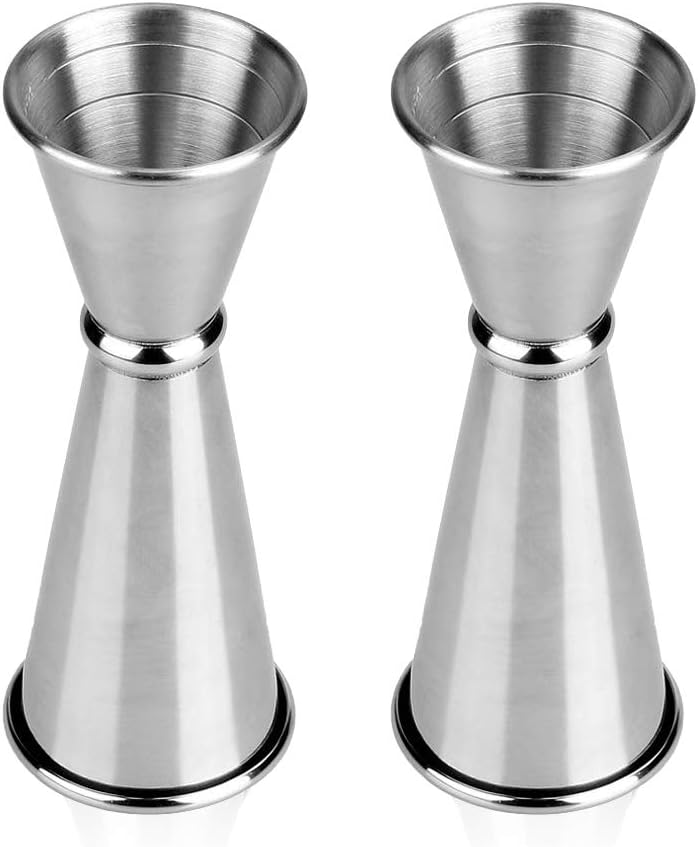 Vankcp Double Jigger Cocktail Jiggers Barware Alcohol Measuring Tool,18/8 Stainless Steel,Home Bar Supply Tools Measuring Jigger Cocktail Professional Bartender,1oz/2oz (2Pcs) - Image 1