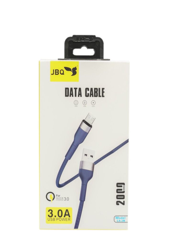 JBQ USB Power Data Cable High Speed 3.0A for Quick Charge Micro USB for Android Mobile/Tablet, 2Mtr CA-2M - Image 1