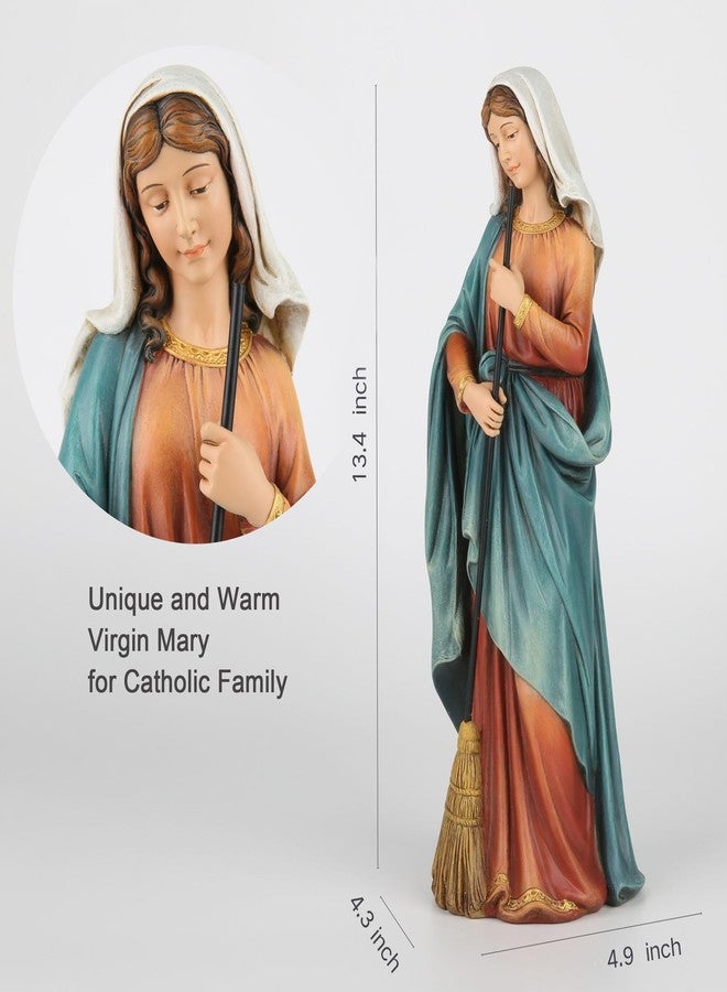 BC BUILDCLASSIC BC Catholic Kitchen Madonna Statue, 13.4" H Blessed Virgin Mary Figure, Devoution Catholic Home Décor, Religious Gift for Mom, Handpainted by Buildclassic - Image 4