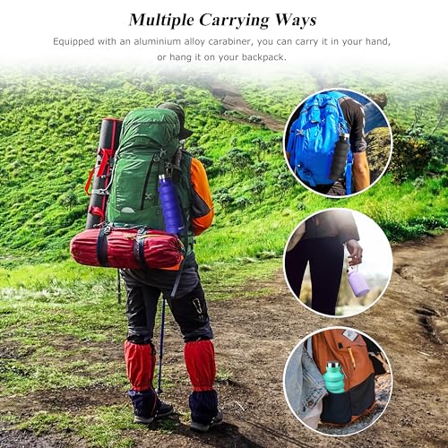 Nefeeko Collapsible Water Bottle, 27oz Reuseable BPA Free Silicone Foldable Portable Leak Proof Sports Water Bottle with Carabiner for Travel Gym Camping Hiking - Image 3