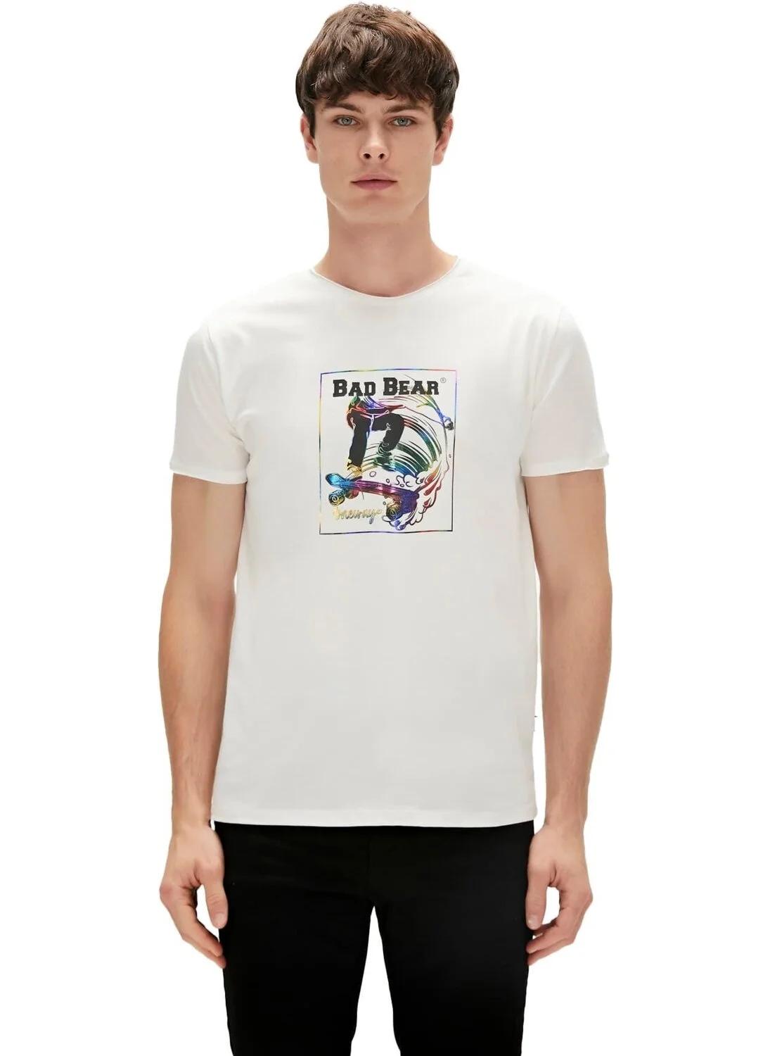 Bad Bear Oneway Men's Printed T-Shirt - 23.01.07.037 White S - White