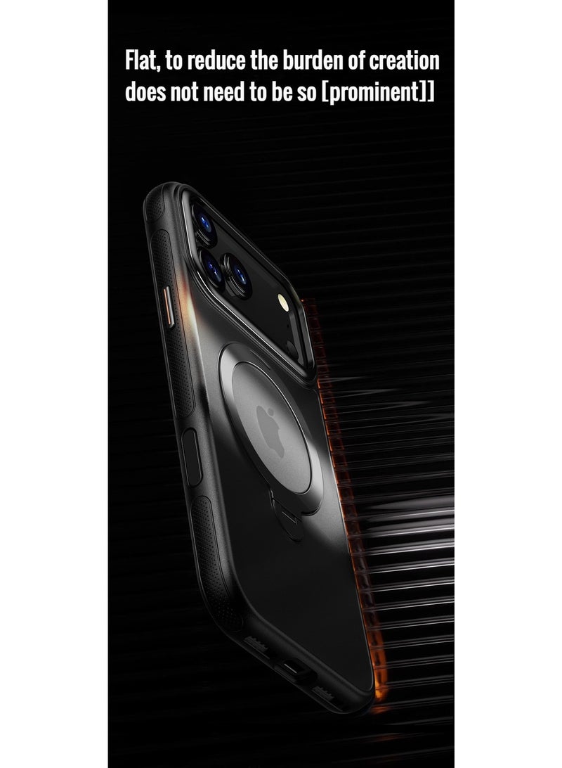 غلاف شفاف لـ iPhone 17، حامل دوار 360 درجة، طلاء نانو مقاوم لبصمات الأصابع، مقاوم للاصفرار، حماية من السقوط بمعايير عسكرية، حماية كاملة للكاميرا - Image 5