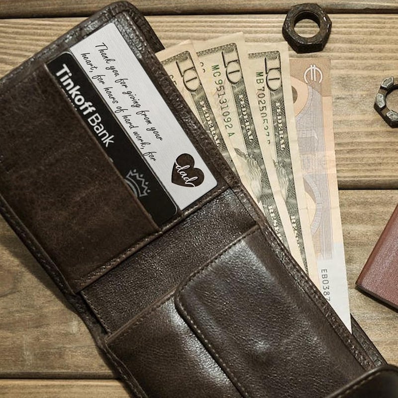 YODOCAMP Thank You Dad Wallet Card Inserts, Engraved Wallet Card for My Dad from Daughter Son, Birthday Father's Day Thanksgiving Christmas Gift - Image 5