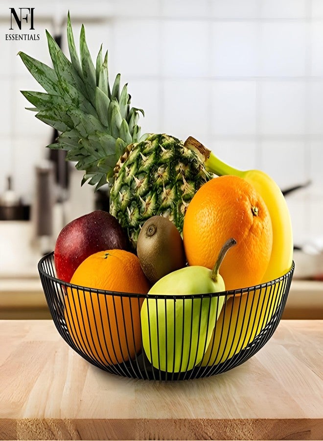 NFI essentials Fruit & Vegetable Basket, Multipurpose Metal Wire Basket, Fruits & Vegetables Storage Bowl for Home, Kitchen & Dining Table, Decorative Potato Onion Stand - Image 3