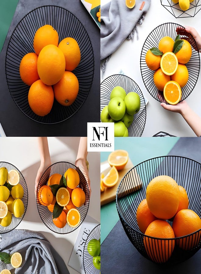 NFI essentials Fruit & Vegetable Basket, Multipurpose Metal Wire Basket, Fruits & Vegetables Storage Bowl for Home, Kitchen & Dining Table, Decorative Potato Onion Stand - Image 5