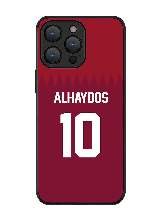 Stylizedd Cover for iPhone 15 Pro Case Rugged Black Slim fit Flexible Protective Phone Cases - Football Team - QatarPlayer Name - Alhaydos - Image 1