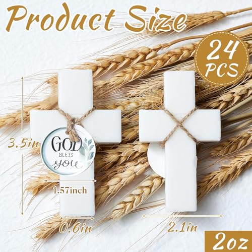 Otuuz 24 Pcs Baptism Favors for Guests Cross Soap, Baby Shower Soap Favors Scented Soaps First Communion Gifts for Guests Party Wedding Birthday Gift Bridal - Image 2