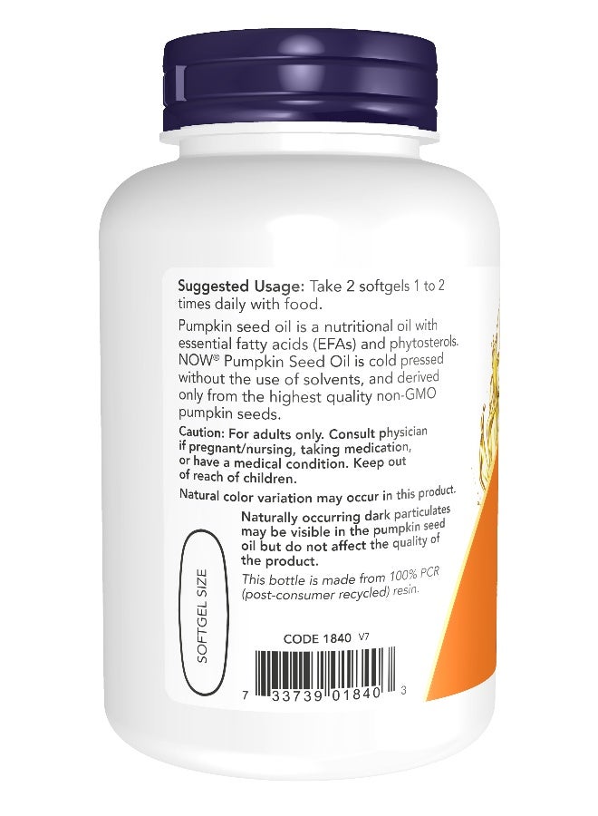 Now Foods Pumpkin Seed Oil 100mg 100 Softgels - Image 3