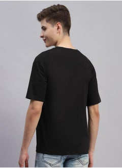 Monte Carlo Men Printed Black Round Neck Half Sleeve Regular Fit T-Shirt by Styli  - Image 4