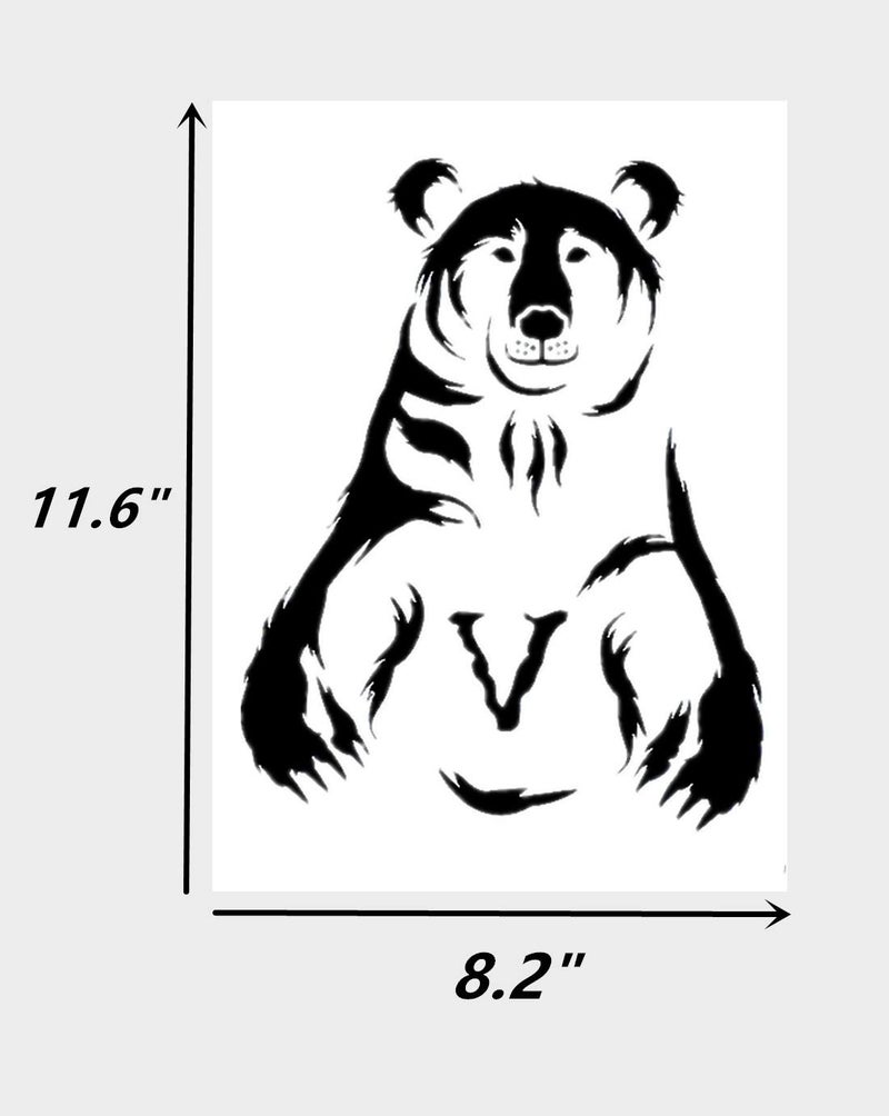OBUY Lion Deer Tiger Wolf Whale Horse Animal Stencils for Painting on Wood, Fabric, Walls, Airbrush + More | Reusable Mylar Template (Bear) - Image 2
