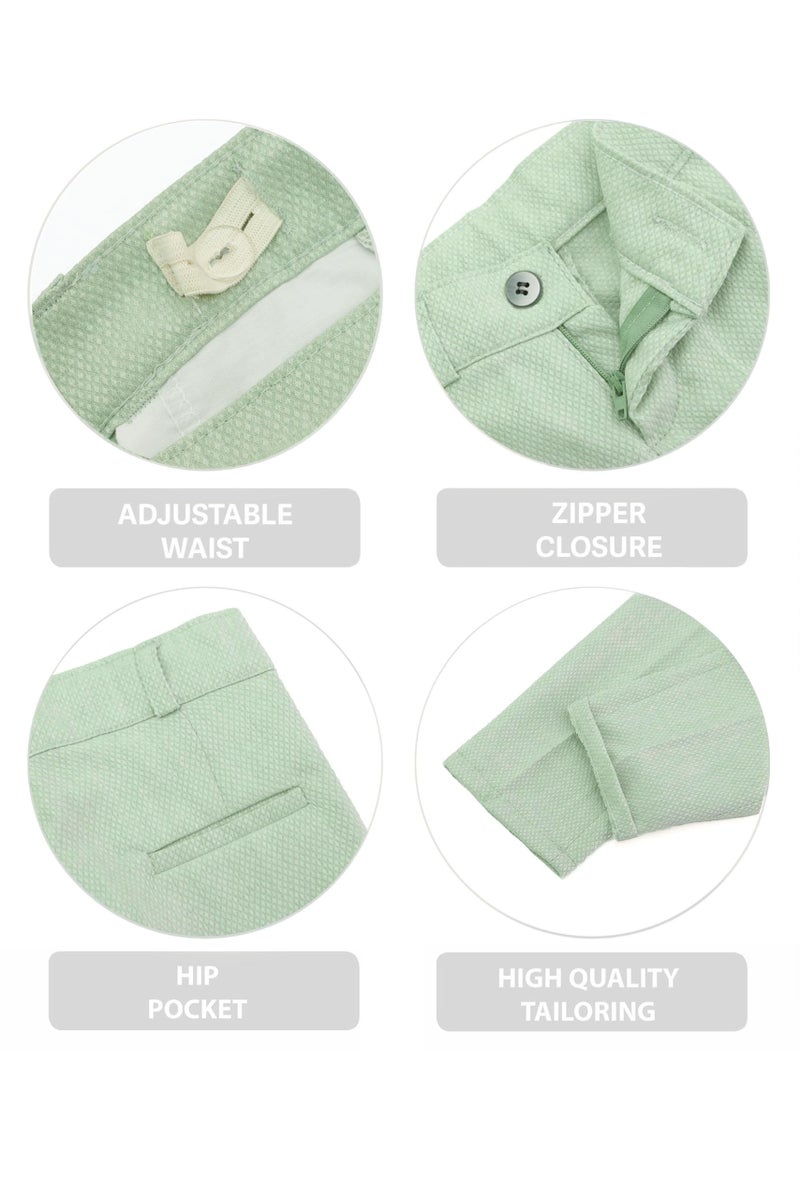 Lilax Boys’ Formal Suit Set, Boys Wedding Ring Bearer Outfit for Kids, Dresswear 4 Piece Suit Set (12 Months, Green) - Image 3