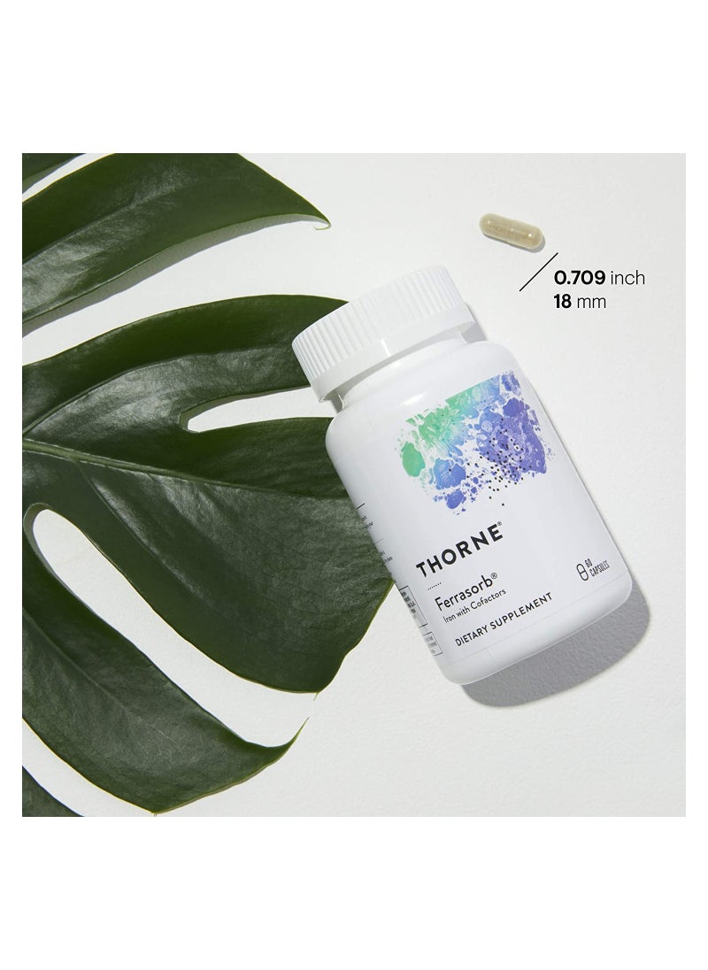 Thorne - Ferrasorb - Bioavailable Iron with Essential Nutrients - 60 Capsules Dietary Supplement 60 Capsules - Image 1