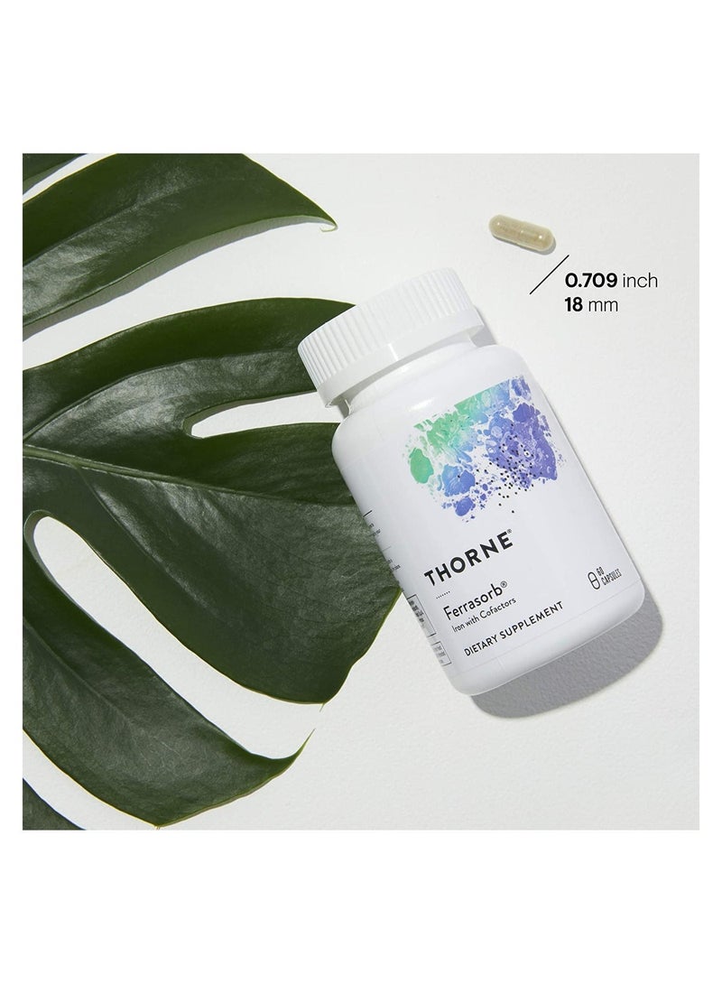 Thorne Ferrasorb - Bioavailable Iron with Essential Nutrients - 60 Capsules Dietary Supplement 60 Capsules - Image 4