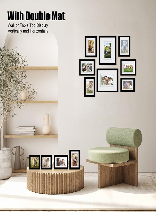 مجموعة إطارات جدارية سوداء من إيغوفاين، 12 إطارًا، مصنوعة من الخشب الصلب، لتزيين جدران المنزل، يمكن تعليقها أو عرضها على الطاولة، تتضمن أحجامًا متعددة: إطاران 8×10، أربعة إطارات 5×7، أربعة إطارات 4×6، وإطاران 4×4 - Image 5