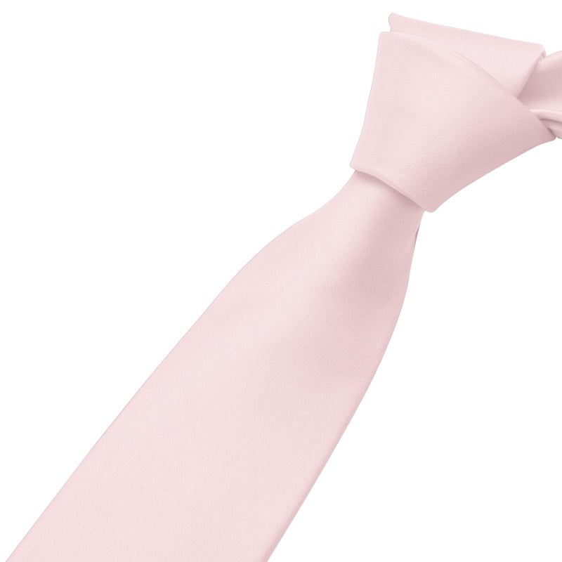 KOOELLE Light Pink Tie Solid Pure Color Plain Mens Neckties Formal Blush Ties For Men - Image 4