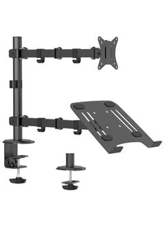 Generic Laptop Monitor Mount Stand- Height Adjustable Desk Mount with Clamp and Grommet Mounting Base for 1 monitor 15 -33” and 1 laptop 13 -17”, VESA 75/100 Max Load 9KG  - Image 1