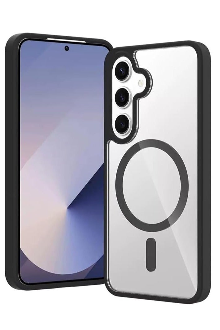 Magnetic Case for Samsung Galaxy A35, Crystal Clear Case [Non-Yellowing] [Military Grade Drop Protection] Slim Clear Shockproof Cover for Samsung Galaxy A35 (Black)