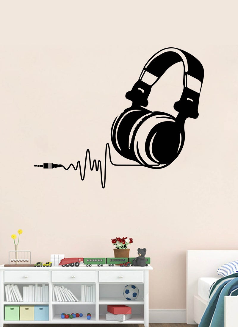 Spoil Your Wall Headphone with Audio Jack Cable Wall Decal - Wall Arts Home Décor - Wall Sticker, 60x50 cm by Spoil Your Wall - Image 1