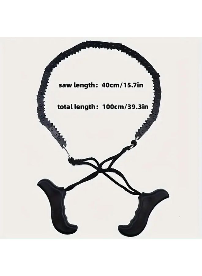 Black Handle Bracelet Survival Pocket Chainsaw For Camping Hiking - Image 3