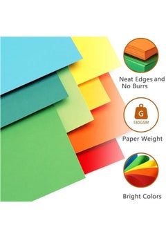 MARKQ 100 Sheets Colored Cardstock, A4 180gsm Thick Color Paper sheets Construction Paper for Printing Scrapbooking Card Making DIY Arts Crafts - 10 Assorted Colors, 210 x 297 mm  - Image 2