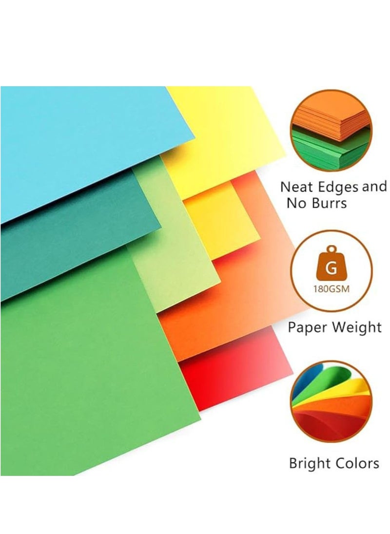 MARKQ 100 Sheets Colored Cardstock, A4 180gsm Thick Color Paper sheets Construction Paper for Printing Scrapbooking Card Making DIY Arts Crafts - 10 Assorted Colors, 210 x 297 mm  - Image 2