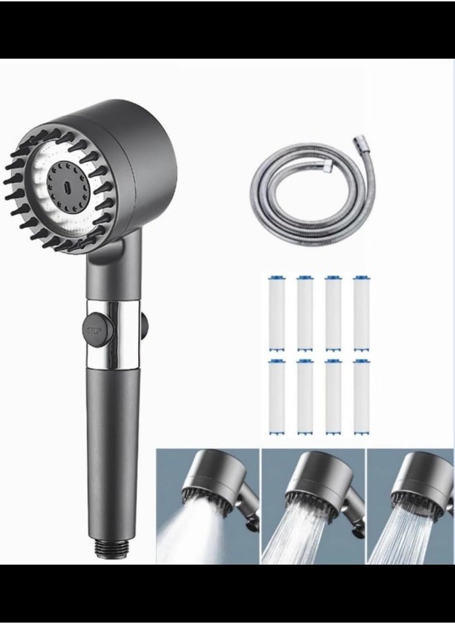 Generic High Pressure Handheld Shower head with filters-3 Spray Mode & Detachable Spray Gun Mode,with Scalp Massager Shampoo Brush,for Dry Hair & Skin high pressure shower heads.  - Image 1