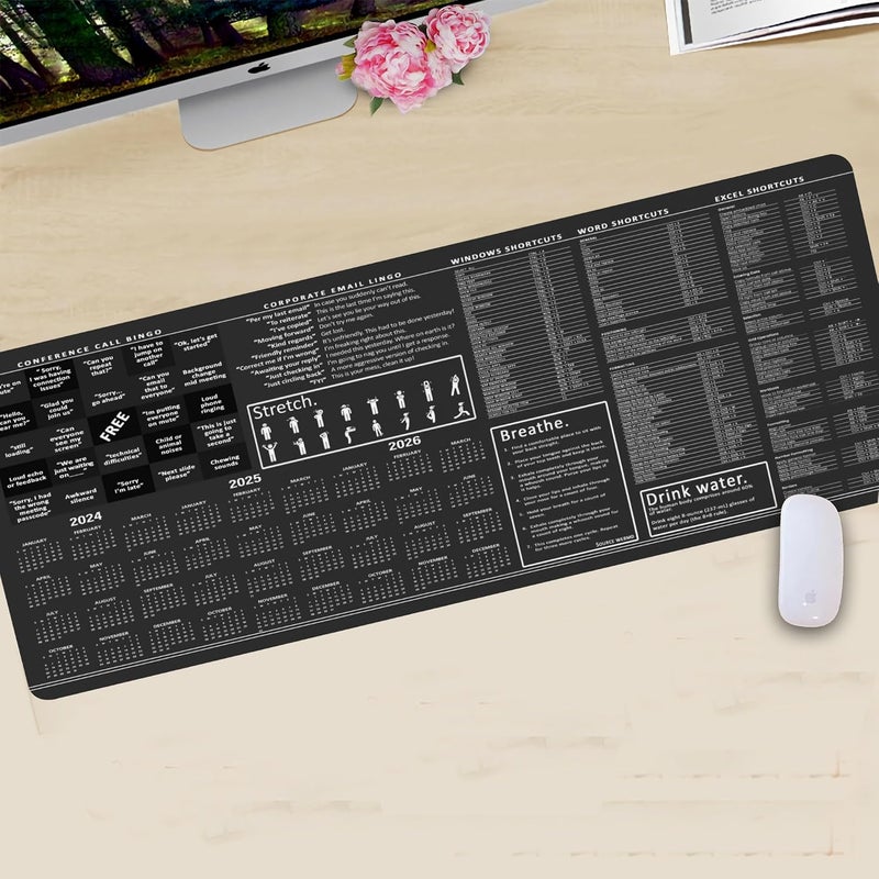 Designfullprint Large Office Mouse Mat, Conference Call Bingo Mouse Pad for Desk, Excel Shortcuts, Windows Shortcuts, Word Shortcuts, Employee Gift - Image 5