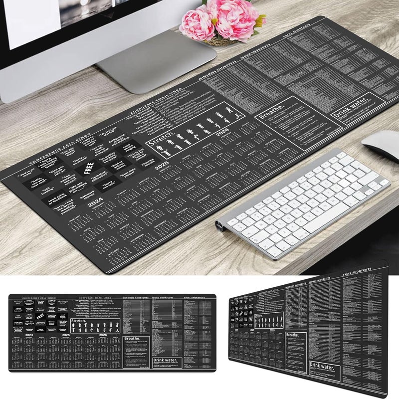 Designfullprint Large Office Mouse Mat, Conference Call Bingo Mouse Pad for Desk, Excel Shortcuts, Windows Shortcuts, Word Shortcuts, Employee Gift - Image 4