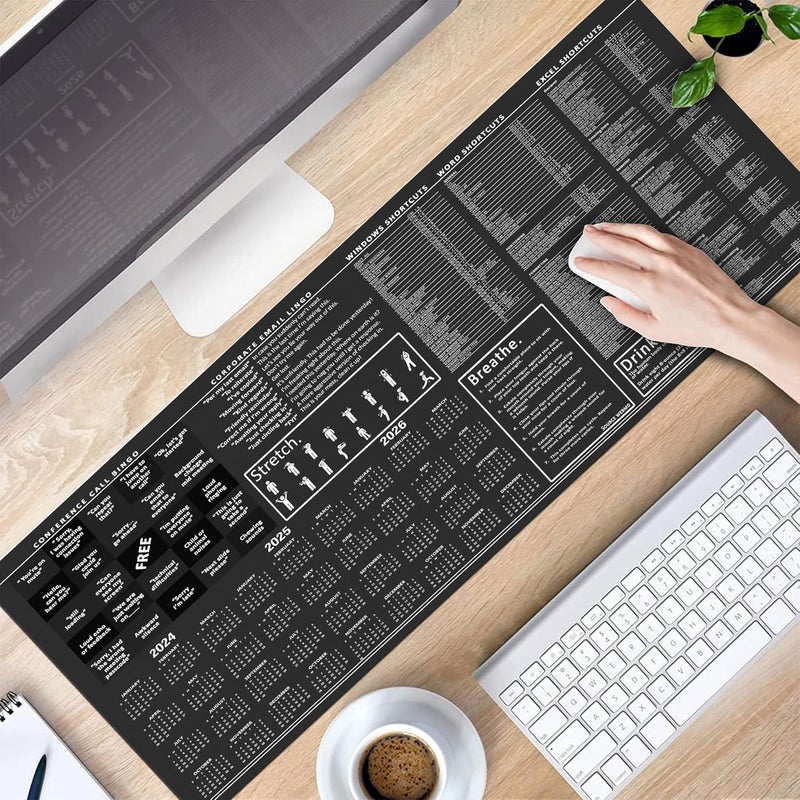 Designfullprint Large Office Mouse Mat, Conference Call Bingo Mouse Pad for Desk, Excel Shortcuts, Windows Shortcuts, Word Shortcuts, Employee Gift - Image 3