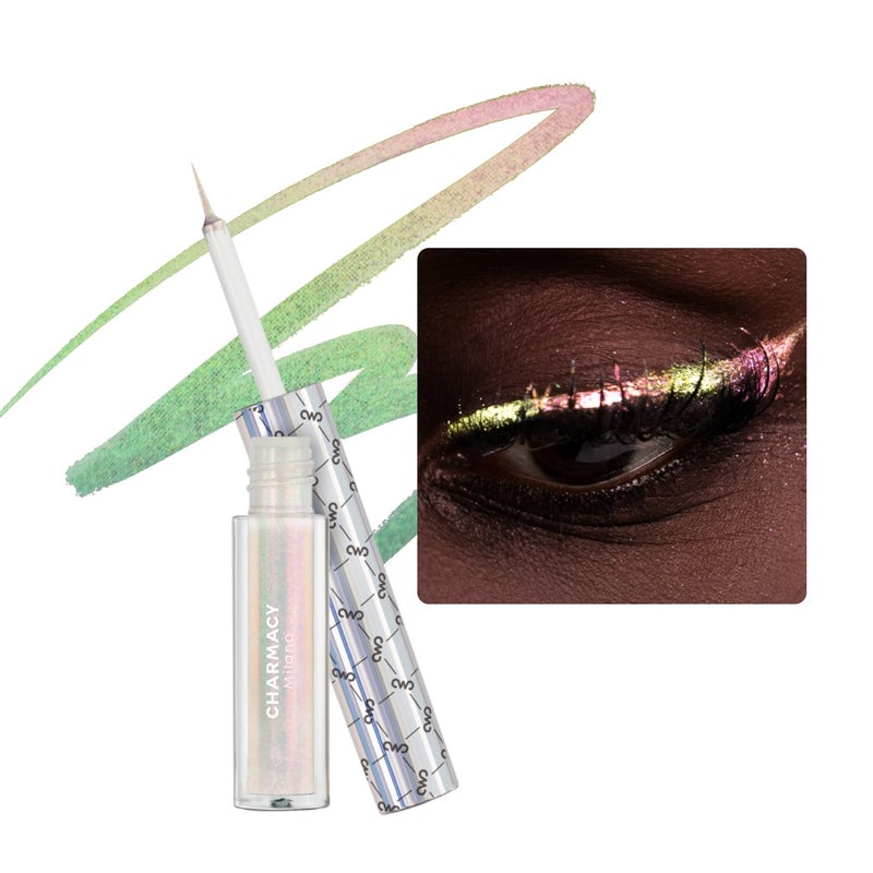 CHARMACY Multichrome Liquid Eyeliner Glitter Chameleon Liquid Eyeshadow Eyeliner MakeupHigh Pigmented with Waterproof Smudge Proof FormulaLongwearingUltraFine TipPALE PINK YELLOW 908