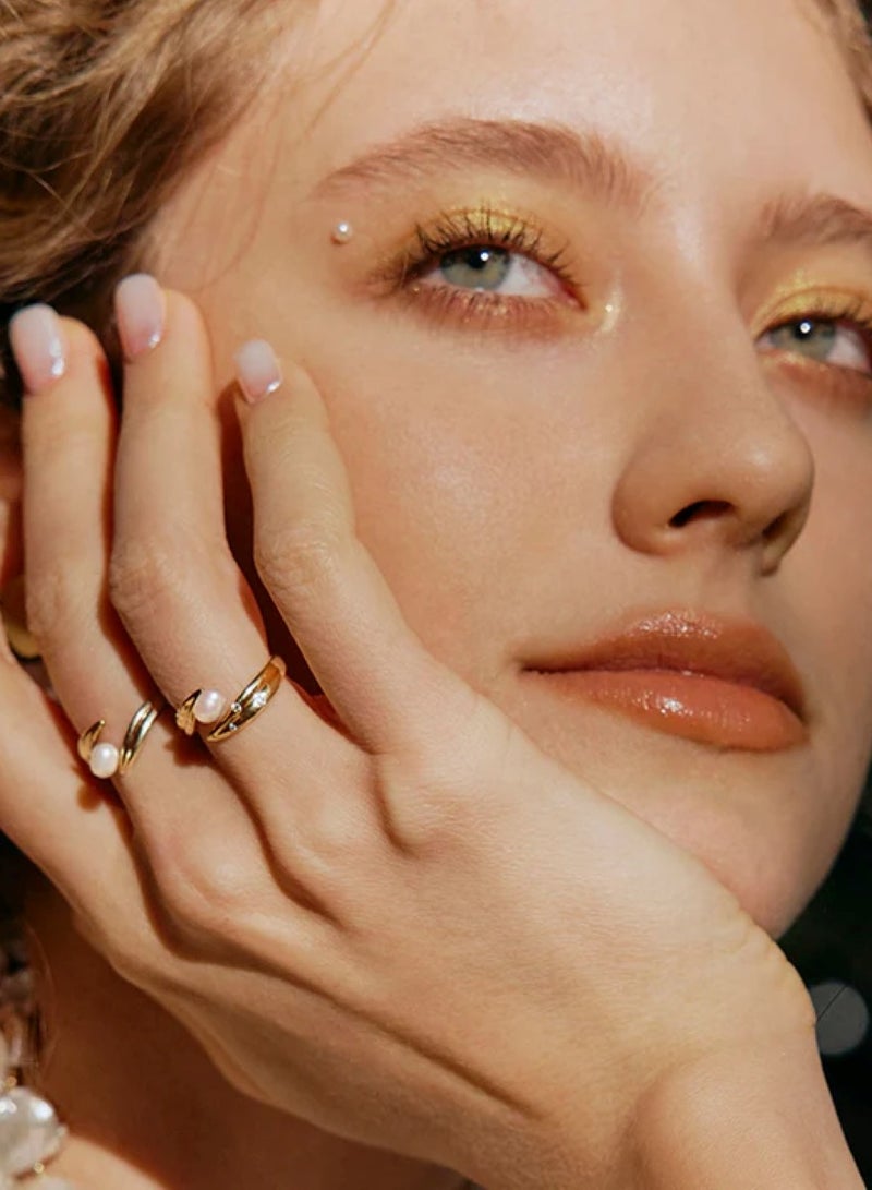 هيفانج خاتم لؤلؤ الزيتون حلقة مفتوحة - Image 4