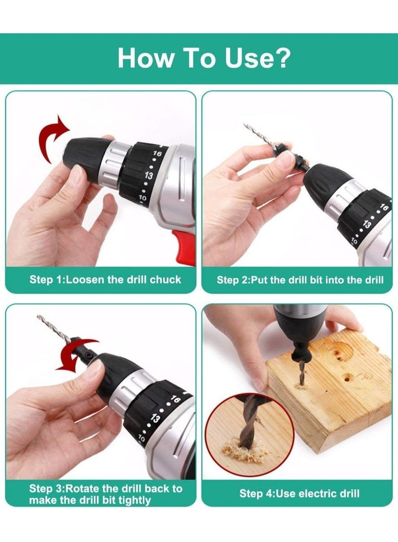 NIBEMINENT SYOSI Wood Countersink Drill Bit Set Boring Counterbore Chamfer Bore Hole Cutter HSS Quick Change Hex Shank Screw Counter for Woodworking  - Image 4