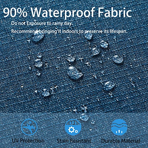 FUNHOME Outdoor Chair Cushions 18x18 Inch,Set of 2,Water Resistant Chair Pads with Ties,Square Seat Cushion 18"x18"x2.5",Patio Chair Cushion for Garden,Backyard Furniture(Denim Blue) - Image 5