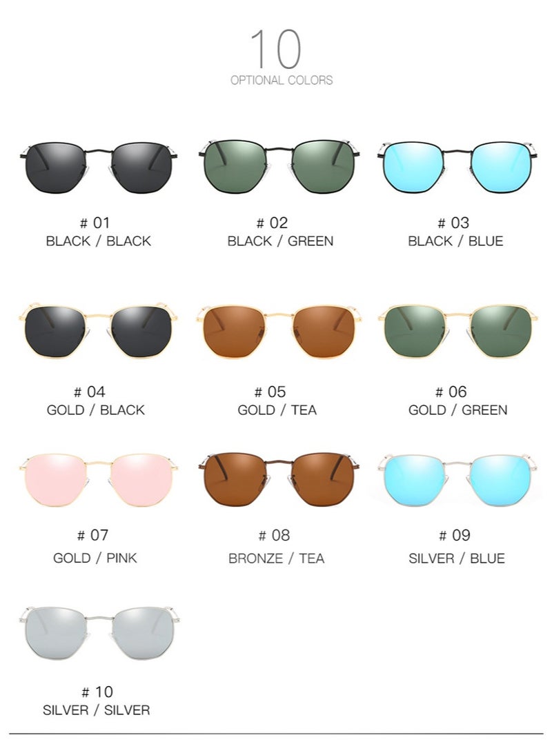 نظارات شمسية معدنية عتيقة بإطار كبير للرجال والنساء للبيع بالجملة - Image 3