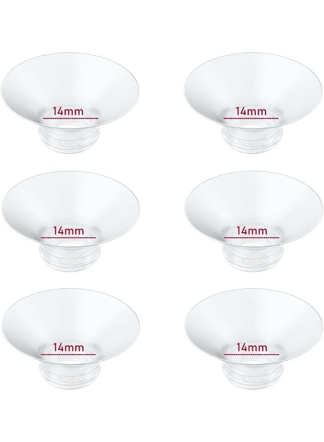 IVARONAL Flange Insert 14mm 6pcs Compatible with Momcozy M5/M9/M6/S12 Pro/V1 Pro/V2 Pro, for Spectra/Medela/MomMed/eufy/Lansinoh/Elvie Breast Pump - Image 1
