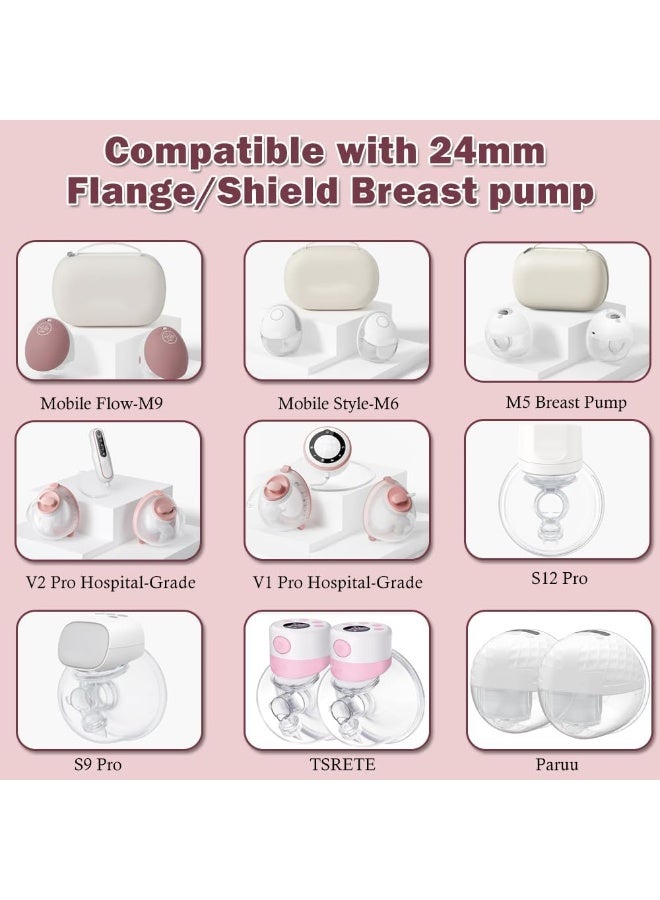 IVARONAL Flange Insert 14mm 6pcs Compatible with Momcozy M5/M9/M6/S12 Pro/V1 Pro/V2 Pro, for Spectra/Medela/MomMed/eufy/Lansinoh/Elvie Breast Pump - Image 2