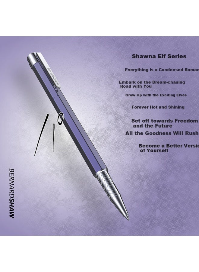 Bernard Shaw Lavender Purple Bead Pen Set With Signature Pen Core Gift Box, Business High-end Men's Office Stationery Gift, Lover's Gift, High-end Birthday Gift - Image 1