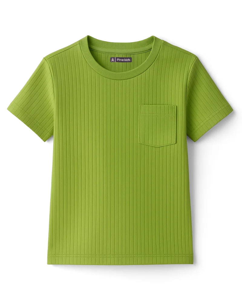 Pine Kids Pine Kids Short Sleeves Solid Co-ords Night Suit - Green