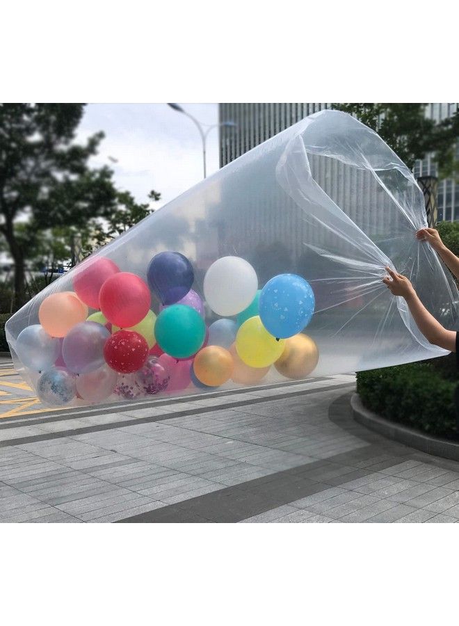 Simple polymer 98.4 X 59 Inch Plastic Balloon Bag Clear Giant Storage Bags For Birthday Celebration New Year’S Eve Party Supplies - Image 2