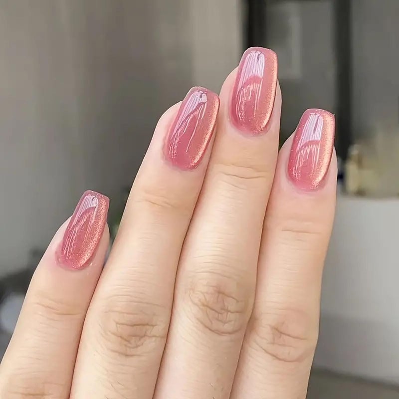CTTHNBD 4 Packs (96 Pcs) Press on Nails Square, Medium Press on Nails, Ombre, Solid Color Fake Nails Kit for Women 12 Sizes - 4 Colors - Image 5