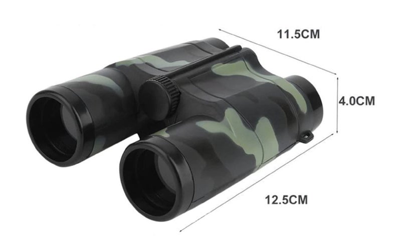 VGRASSP Compact and Portable Army Style Binoculars Toy for Kids - Birdwatching Outdoor Observing Sports - Easy Focus Spy Gear Telescopic Binocular Toy with Neck String - Image 3