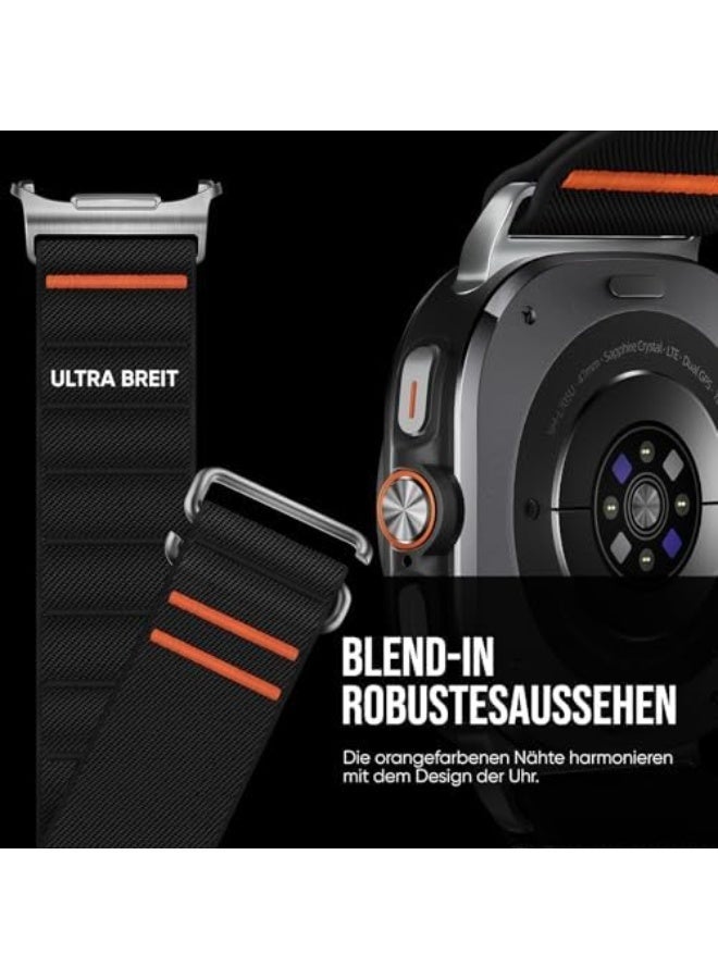 Sports Strap Compatible with Samsung Galaxy Watch Ultra 47 mm (2024), Ultra Adjustable Nylon Loop Watch Strap with S-Hooks for Men and Women - Image 2