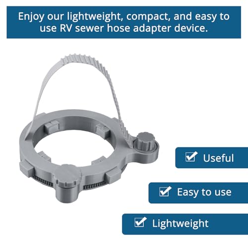 Quini RV Hose Fastening Device, 90-Degree Elbow, RV Must Haves, RV Sewer Hose Support, Prevents Waste Lines from Dislodging While Dumping - Image 2