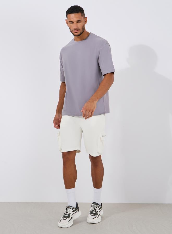 تيشيرت قطن فضفاض بطبعة على الظهر