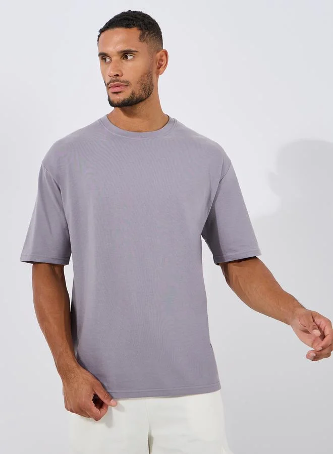 Styli Cotton Rich Back Print Oversized Athleisure T-Shirt
