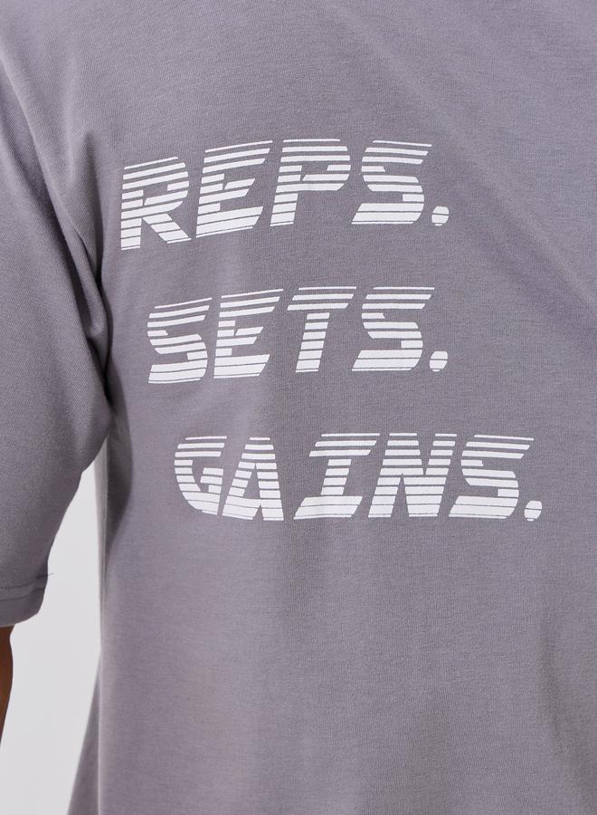 ستايلي اكتيف تيشيرت قطن فضفاض بطبعة على الظهر - Image 4