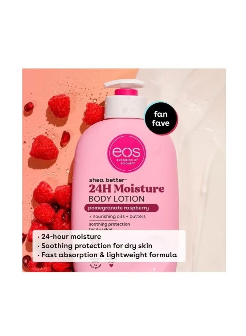 EOS Shea Better Body Lotion- Pomegranate Raspberry, 24-Hour Moisture Skin Care, Lightweight & Non-Greasy, Made with Natural Shea, Vegan, 16 fl oz - Image 2