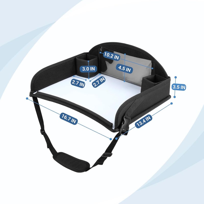 COOLBEBE صينية سفر COOLBEBE للأطفال لمقاعد السيارة لصغار السن صينية سفر للطائرات صينية حضن لمقاعد السيارة للأطفال أنشطة السفر باللون الأسود - Image 2