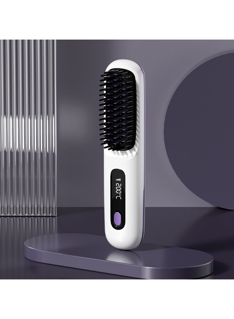 general Mini Ionic Straightening Comb – Travel-Friendly Straightener & Curler for Men/Women, Dual-Use Hair Styling Tool - Image 1