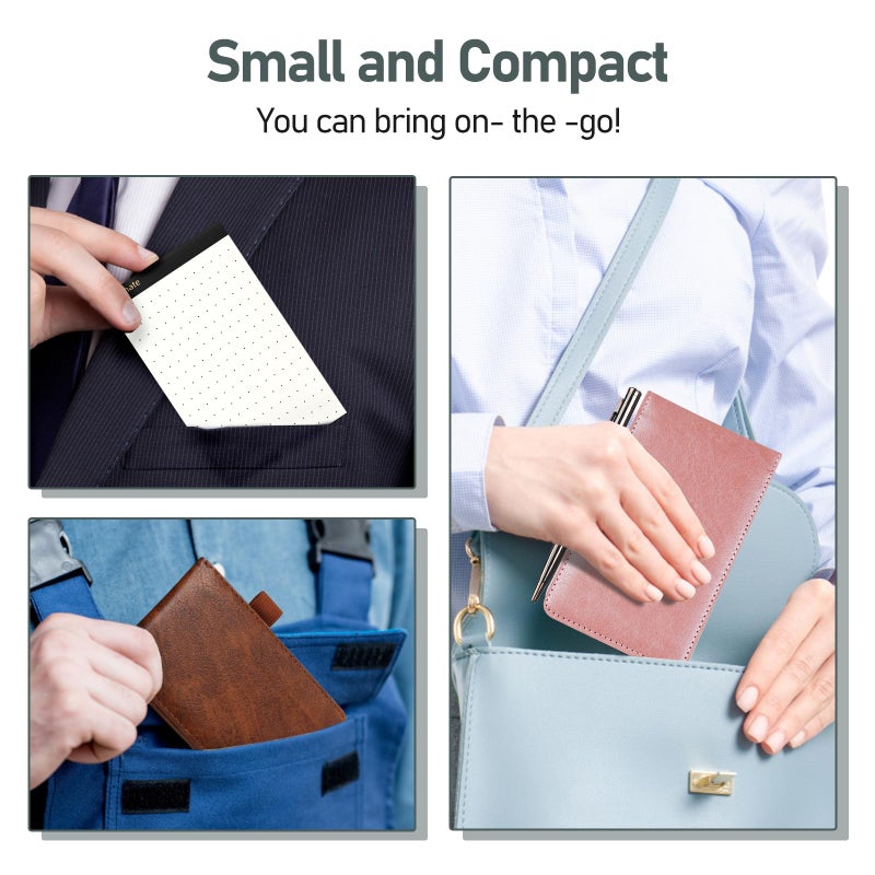 WEMATE 10 Pieces Small Notepad Holder Set Pocket Notebook - Included Mini Pocket Notepad Holder Set with 8 Memo Book Refills and Metal Pen for Meetings, Daily Records, and Notes 3 x 5 Inch (Rose Gold) - Image 5